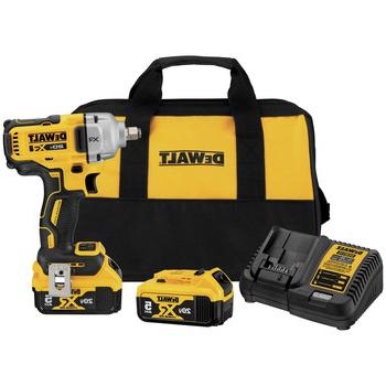 IMPACT WRENCHES | Dewalt DCF891P2 20V MAX XR Brushless Lithium-Ion 1/2 in. Cordless Mid-Range Impact Wrench Kit with Hog Ring Anvil and 2 Batteries (5 Ah)